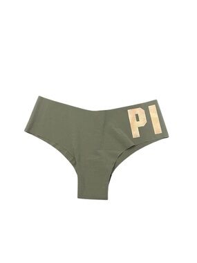 NWT PINK Victoria's Secret No-Show "PINK" Cheekster Panty in Light Olive Green